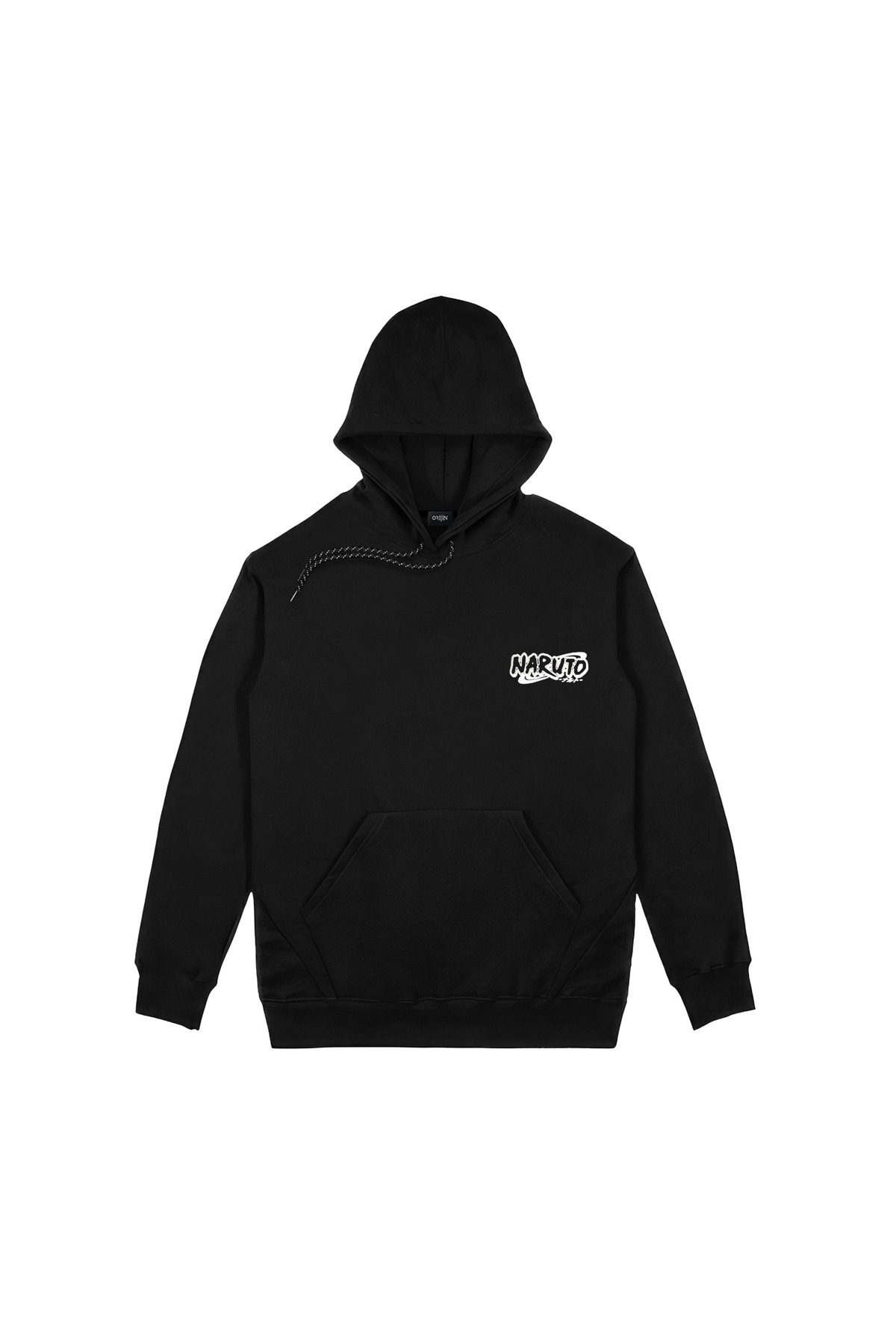 Naruto Itachi Crows Ön Arka Baskılı Siyah Kapşonlu Sweatshirt