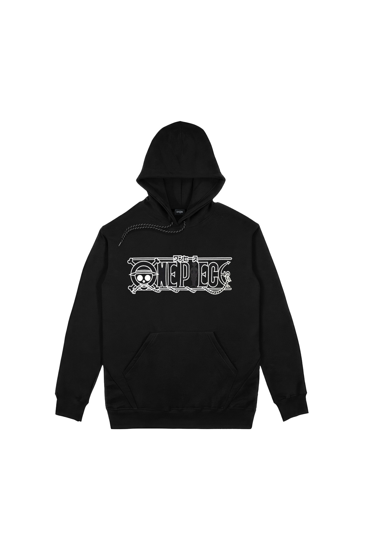 One Piece Monkey D. Luffy Wanted Ön Arka Baskılı Siyah Sweatshirt