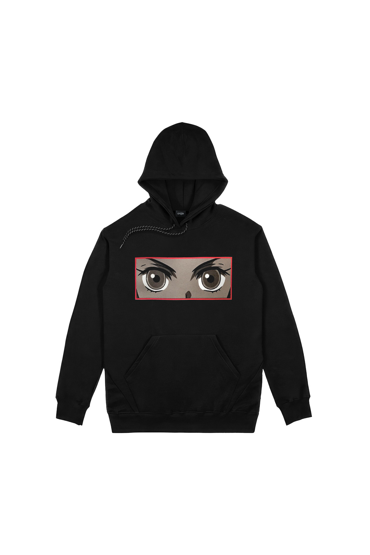Demon Slayer Nezuko Kamado Ön Arka Baskılı Siyah Kapşonlu Sweatshirt