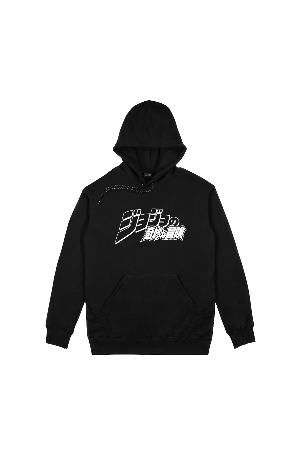 Jojo' Bizarre Adventures Jotaro Kujo Joseph Joestar Ön Arka Baskılı Siyah Kapşonlu Sweatshirt