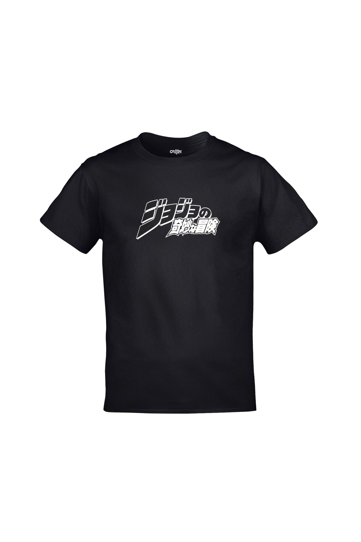 Jojo's Bizarre Adventures Jotaro Kujo Joseph Joestar Ön Arka Baskılı Unisex Siyah Tshirt