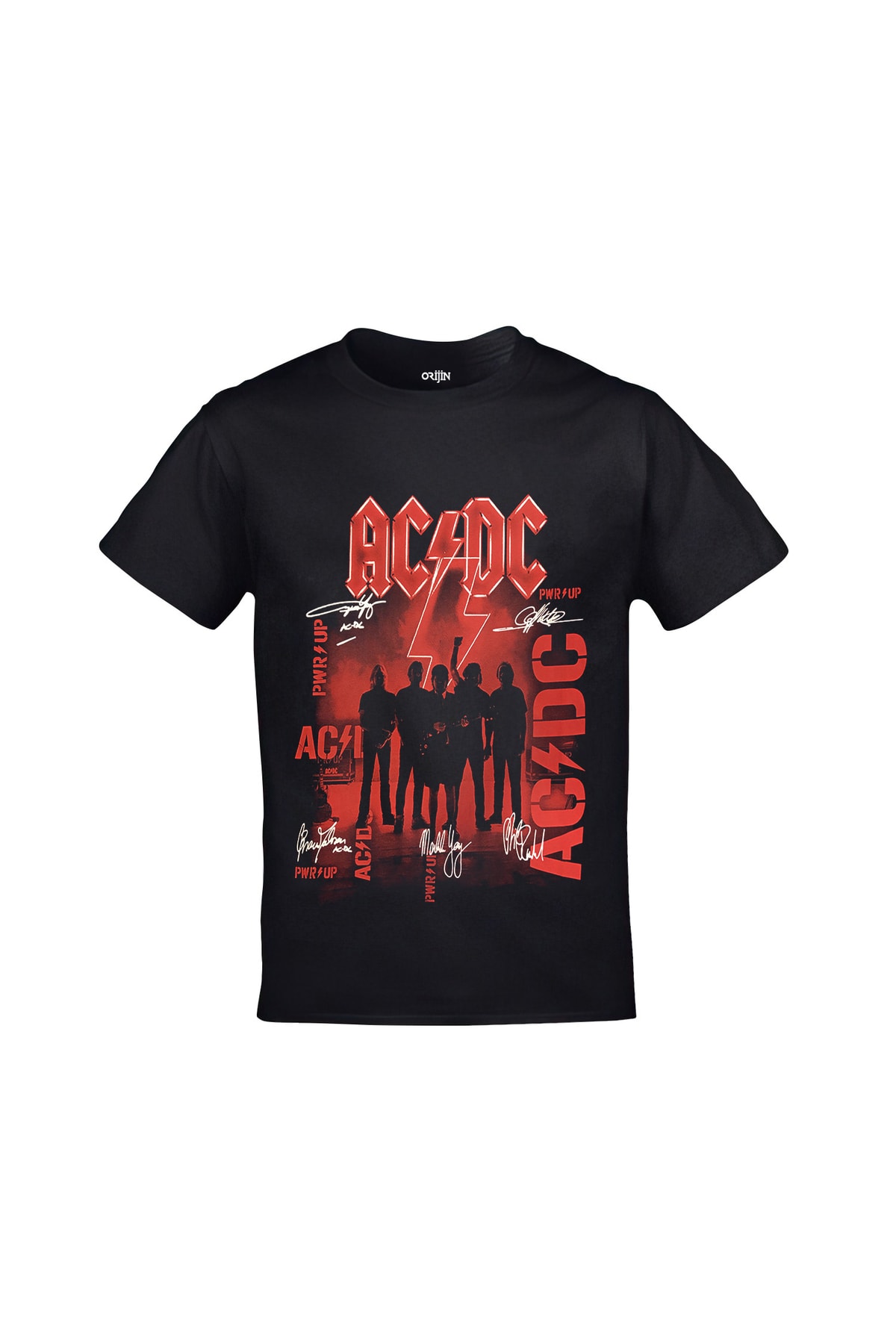 Ac Dc Power Up Ön Arka Baskılı Unisex Siyah Tshirt