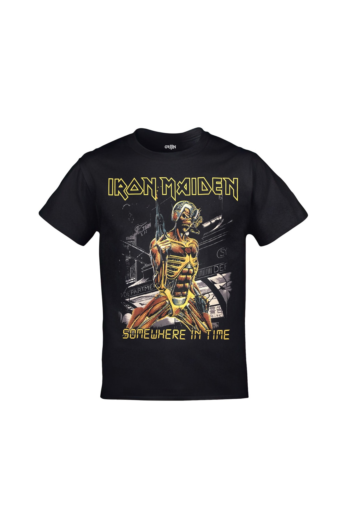 Iron Maiden Somewhere In Time Ön Arka Baskılı Unisex Siyah Tshirt