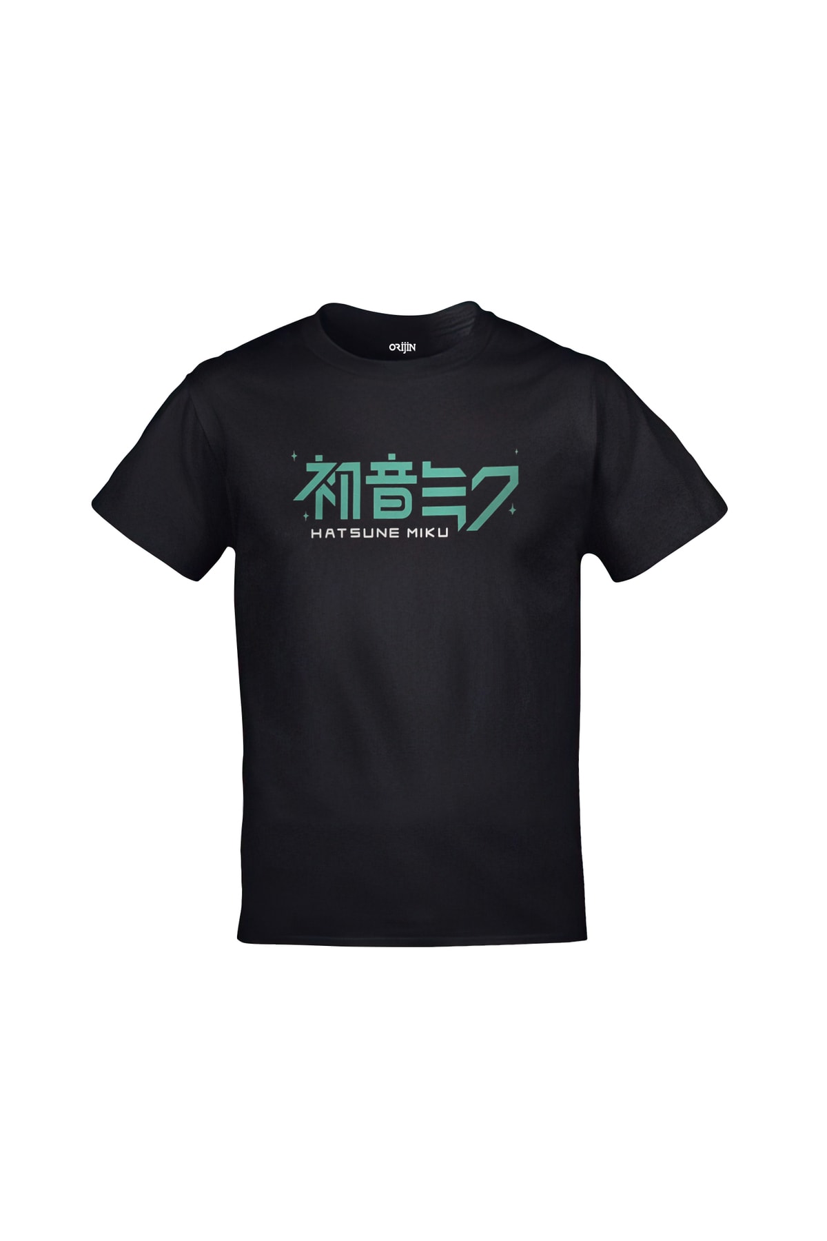 Hatsune Miku Cv01 Vocaloid Ön Arka Baskılı Unisex Siyah Tshirt