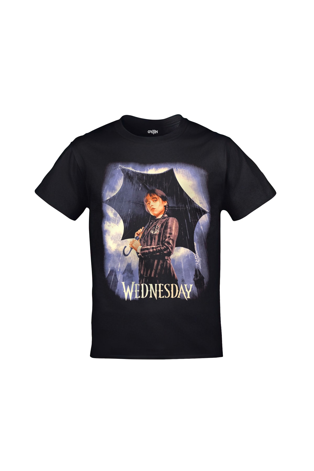 Wednesday Addams Jenna Ortega Baskılı Unisex Siyah Tshirt