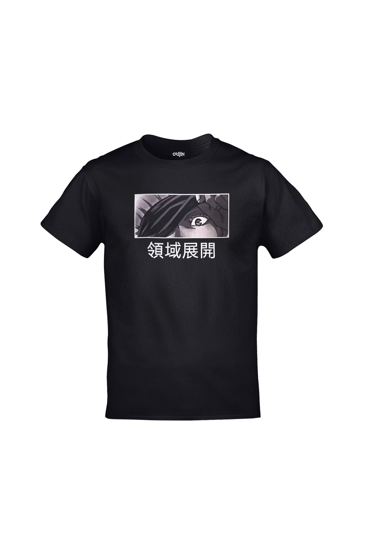 Jujutsu Kaisen Gojo Satoru Ön Arka Baskılı Unisex Siyah Tshirt