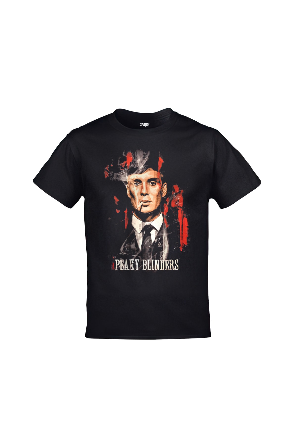Peaky Blinders Tommy Shelby Baskılı Unisex Siyah Tshirt