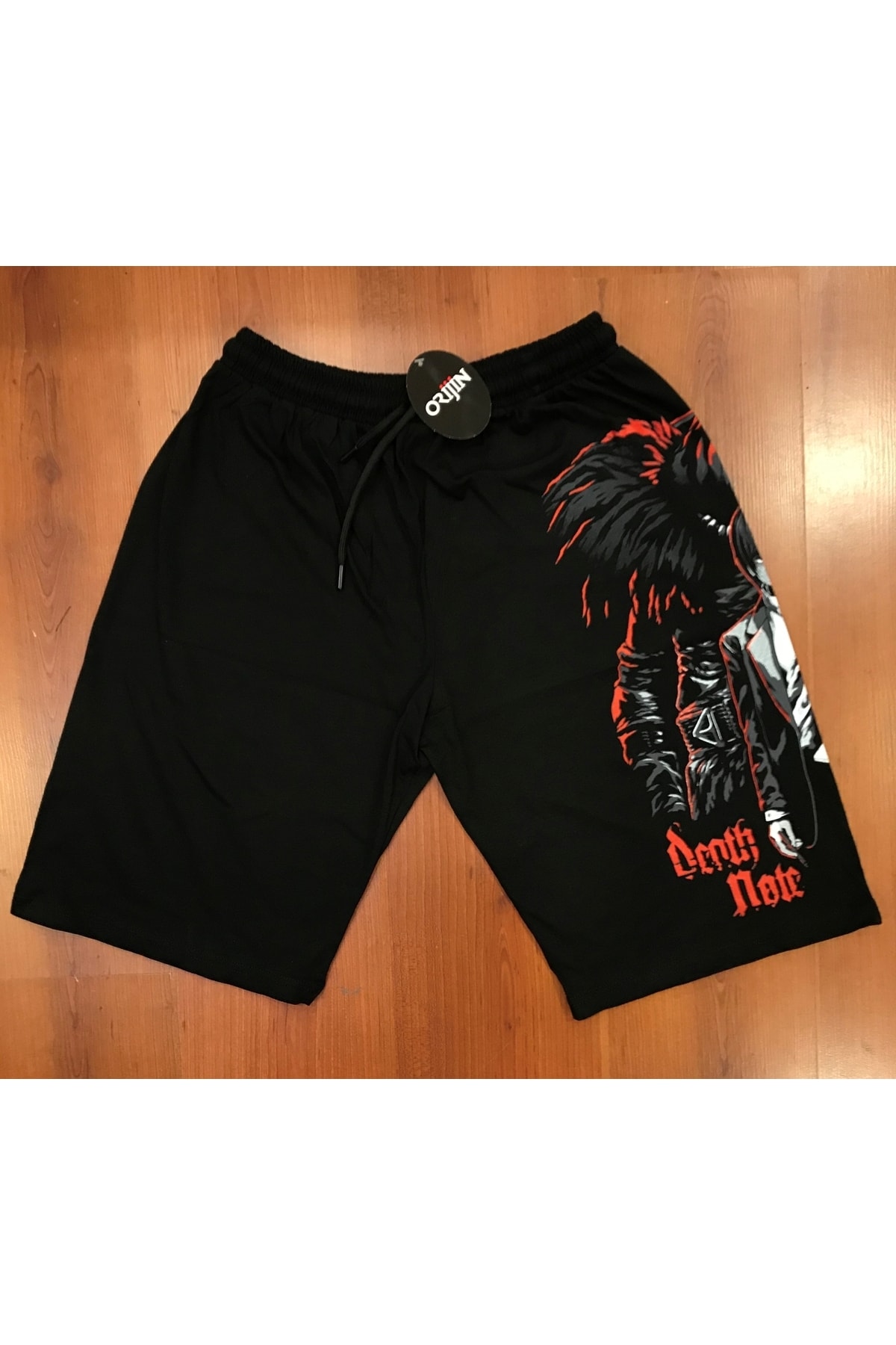 Death Note Baskılı Siyah Şort