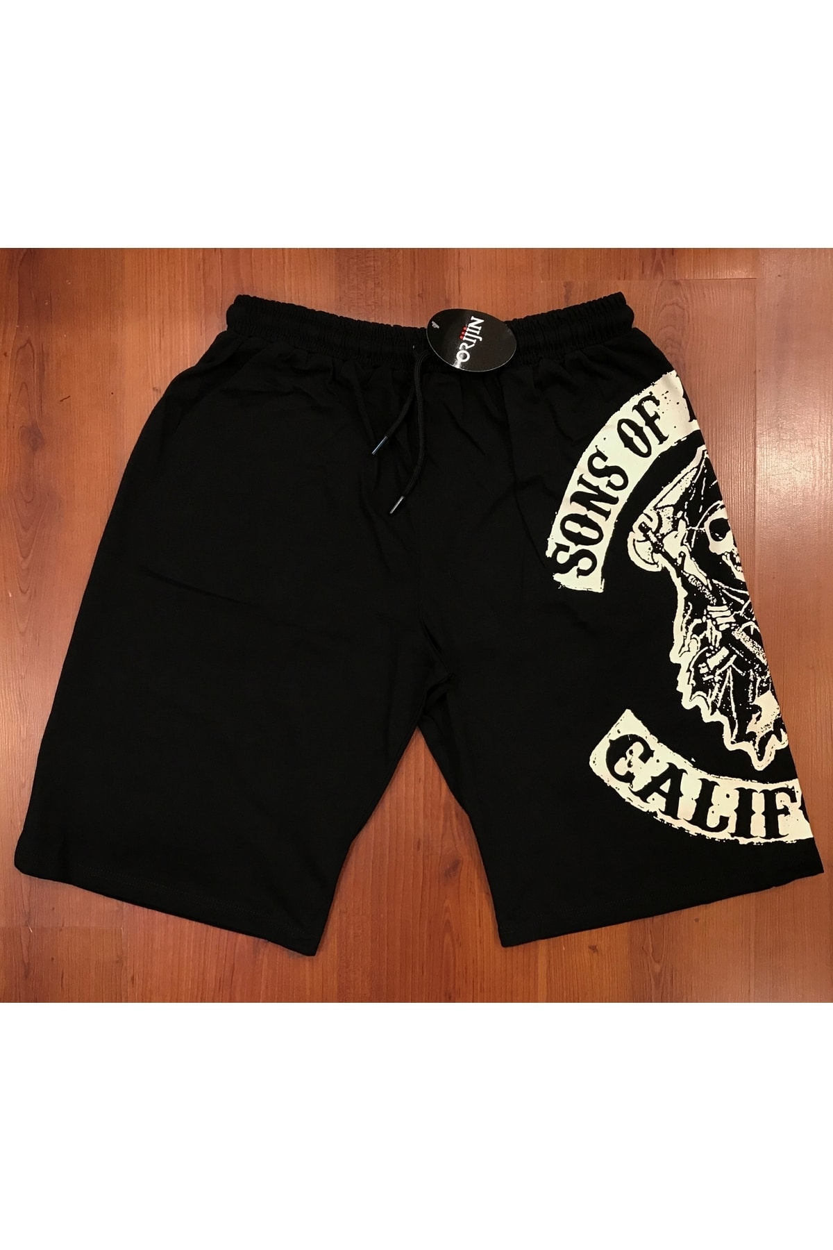Sons Of Anarchy California Baskılı Siyah Şort