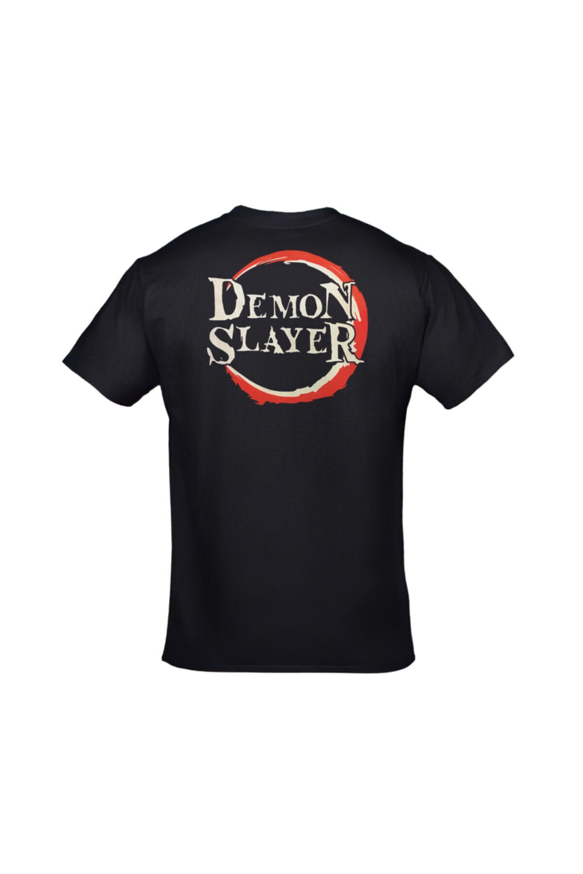 Demon Slayer Kimetsu No Yaiba Anime Ön Arka Baskılı Unisex Siyah Tshirt