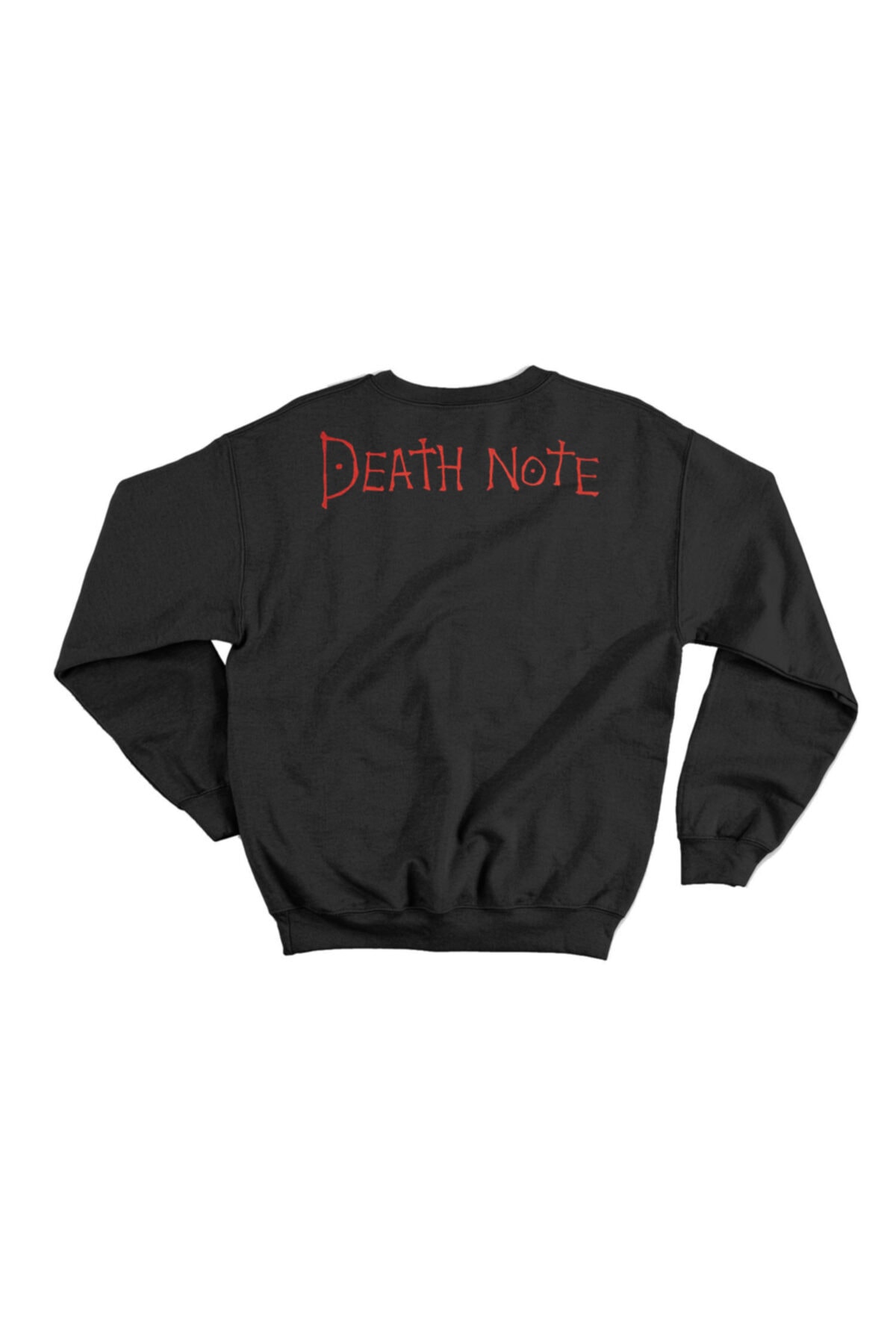 Death Note Ön Arka Baskılı Unisex Siyah Sweatshirt