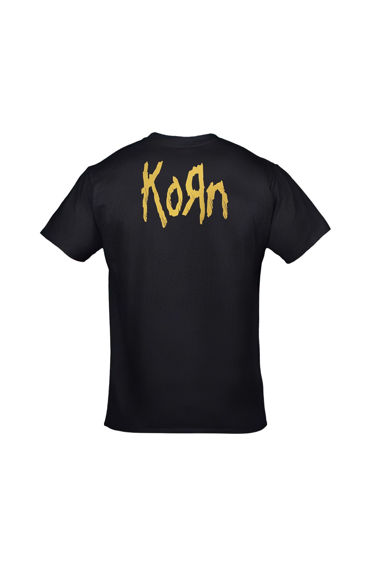 Korn Ön Arka Baskılı Unisex Siyah Tshirt