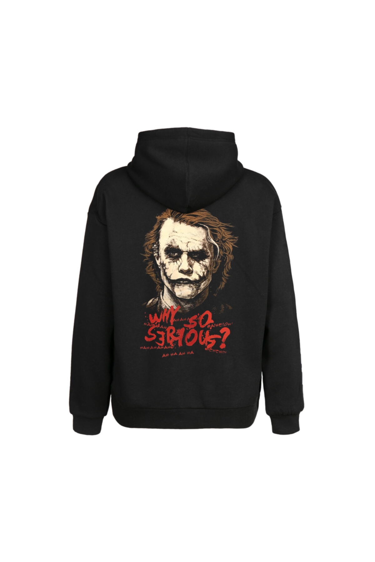 Joker Why So Serious Ön Arka Baskılı Kapşonlu Sweatshirt