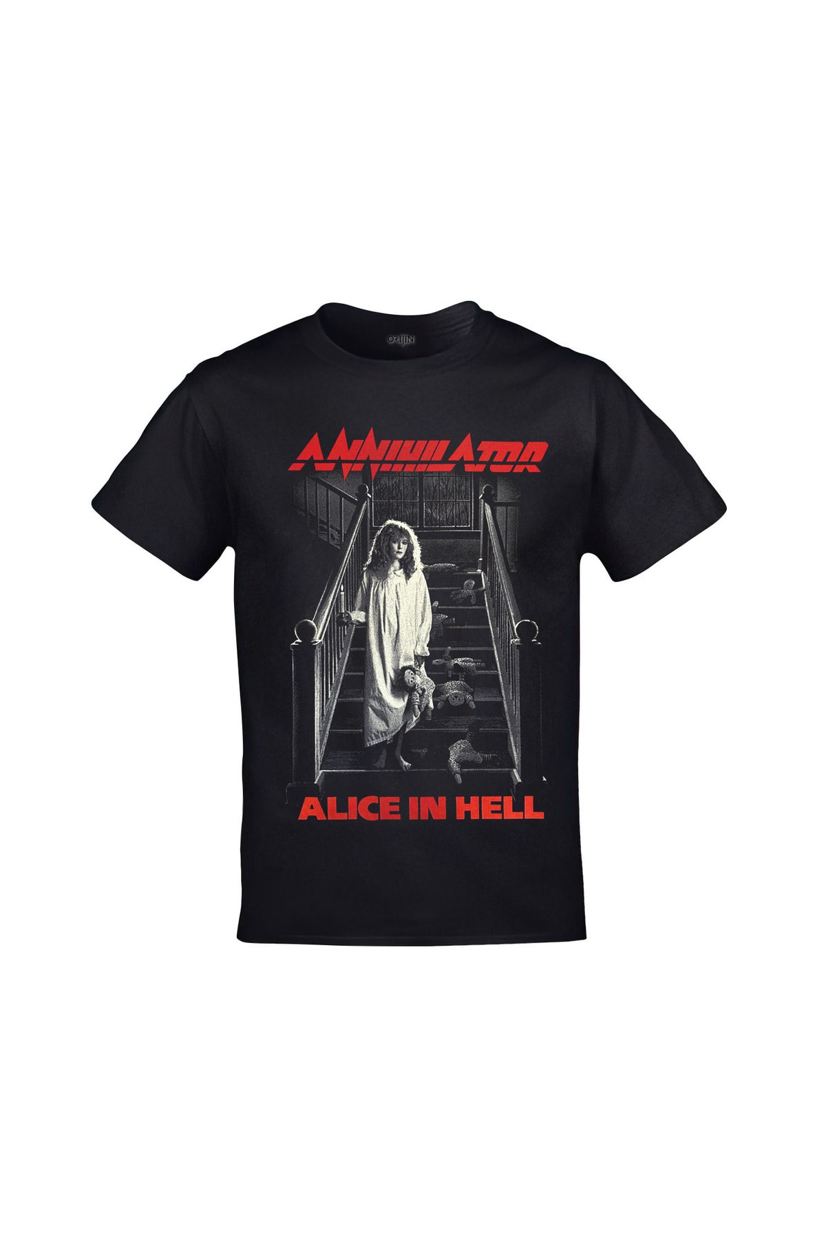 Annihilator Alice in Hell Ön Arka Baskılı Unisex Siyah Tshirt