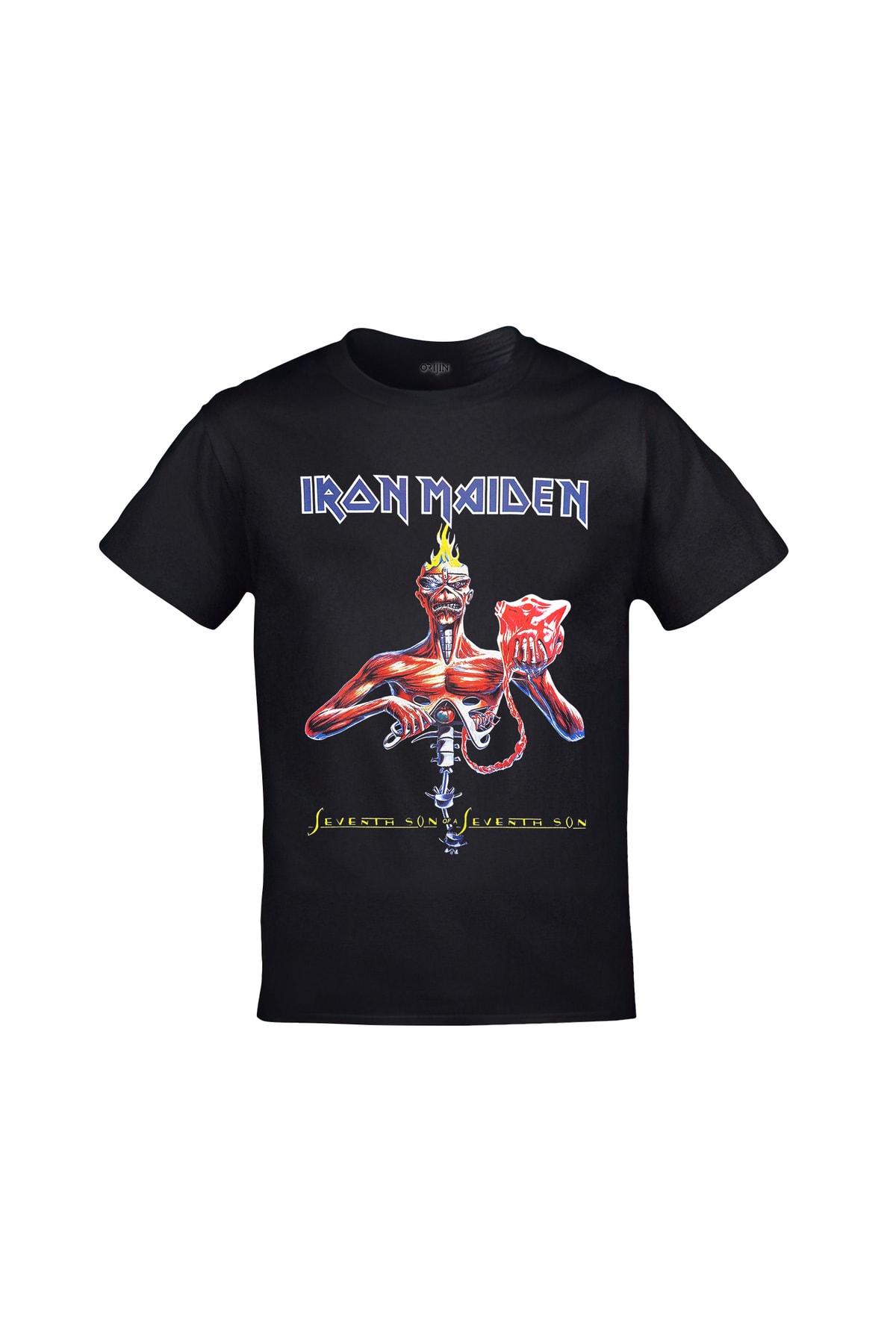 Iron Maiden Seventh Son of a Seventh Son Album Ön Arka Baskılı Unisex Siyah Tshirt