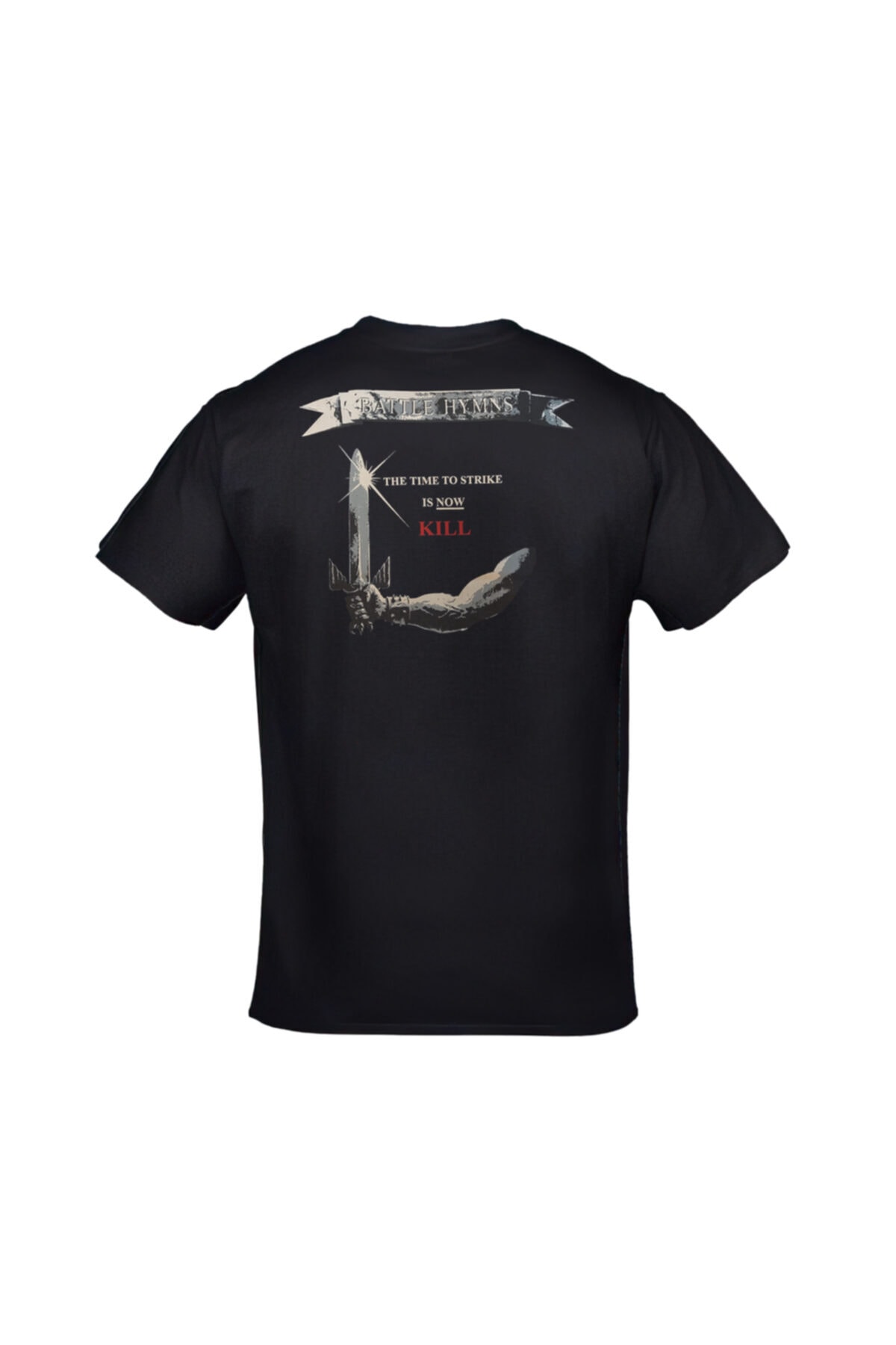 Unisex Siyah Manowar Battle Hymns Baskılı Tshirt