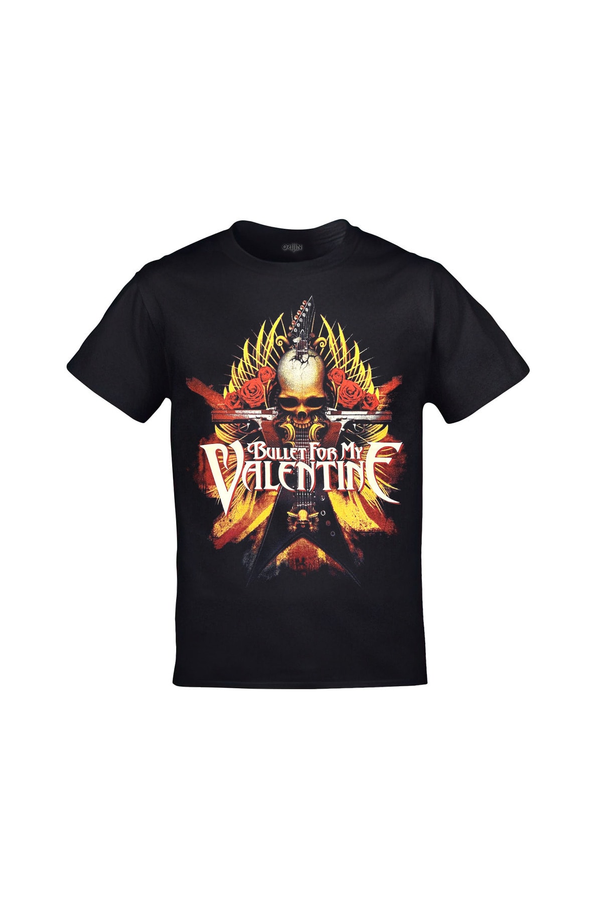 Unisex Siyah Bullet For My Valentine Baskılı Tshirt