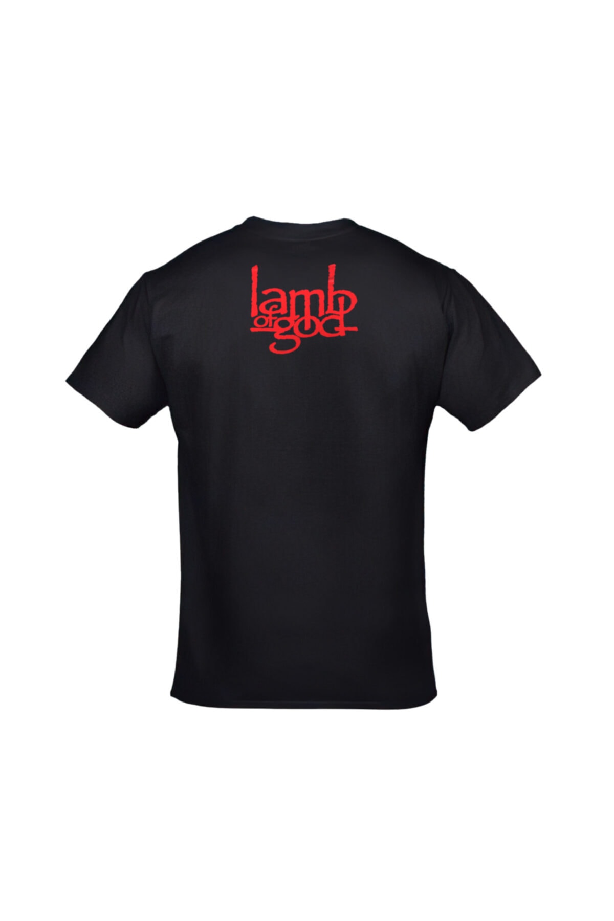Unisex Siyah Lamb Of God Baskılı Tshirt