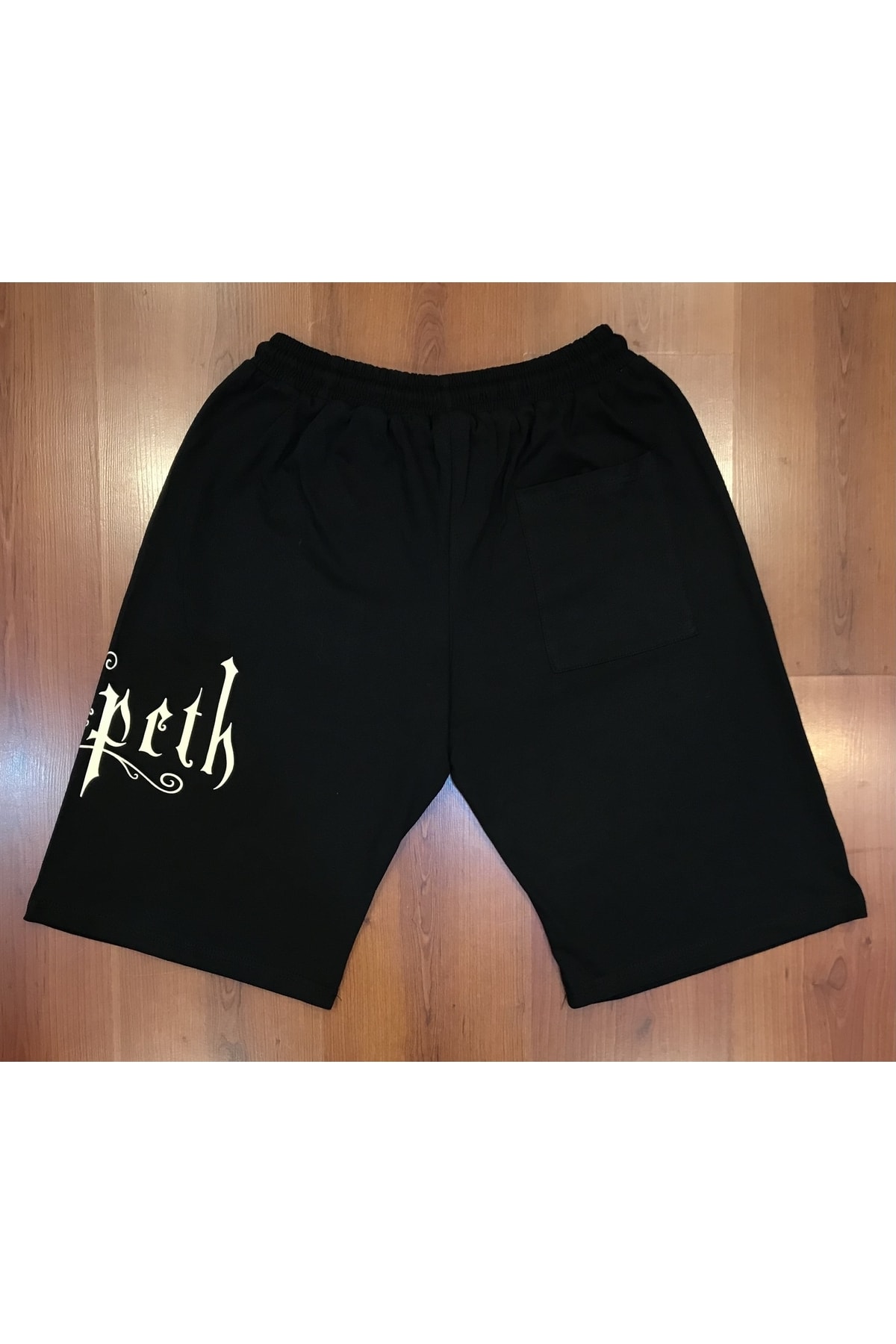 Opeth Logo Baskılı Siyah Şort