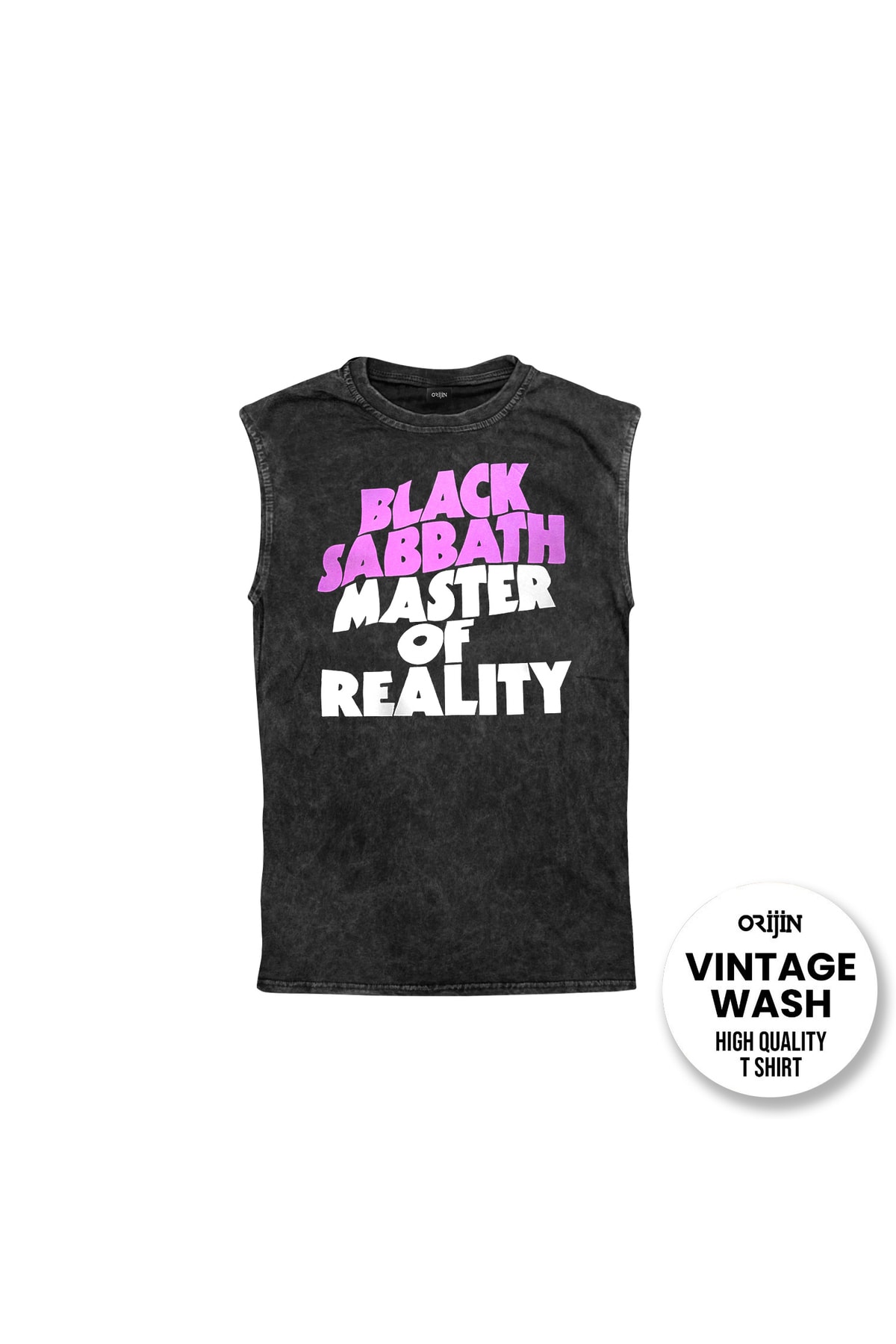 Black Sabbath Master of Reality Baskılı Yıkamalı Vintage Kolsuz Tshirt Atlet