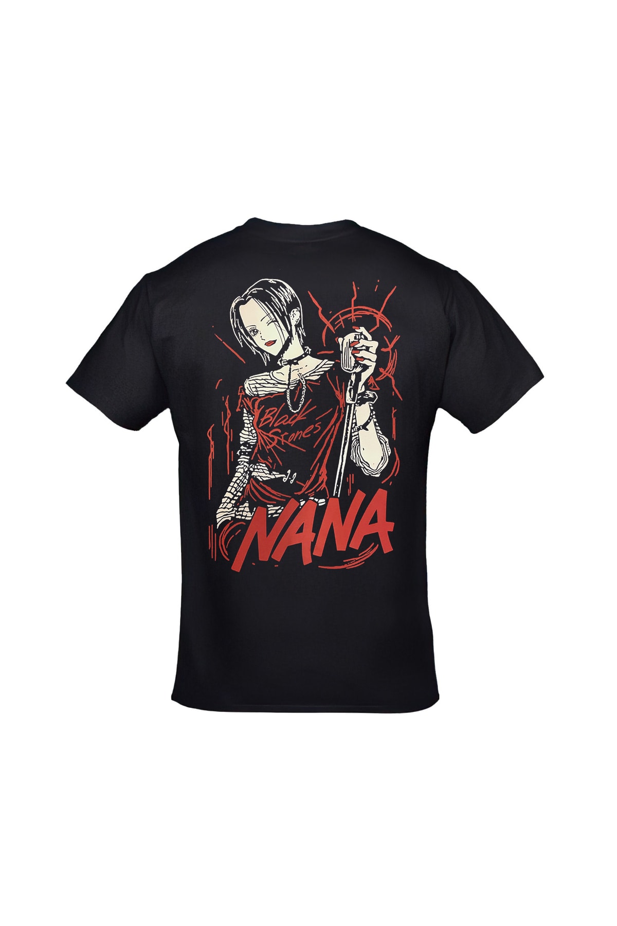 Nana Osaki Black Stones Ön Arka Baskılı Unisex Siyah Tshirt
