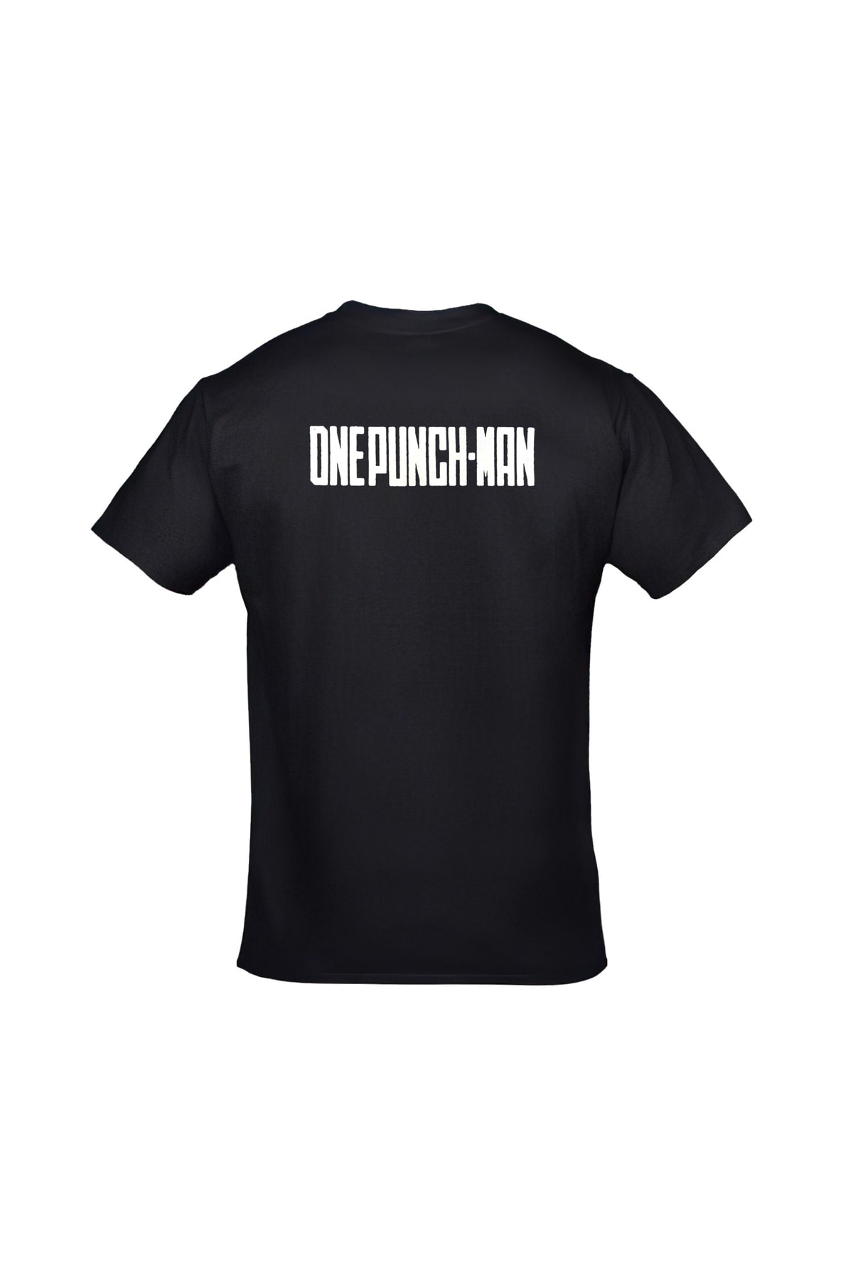 One Punch Man Saitama Ön Arka Baskılı Unisex Siyah Tshirt