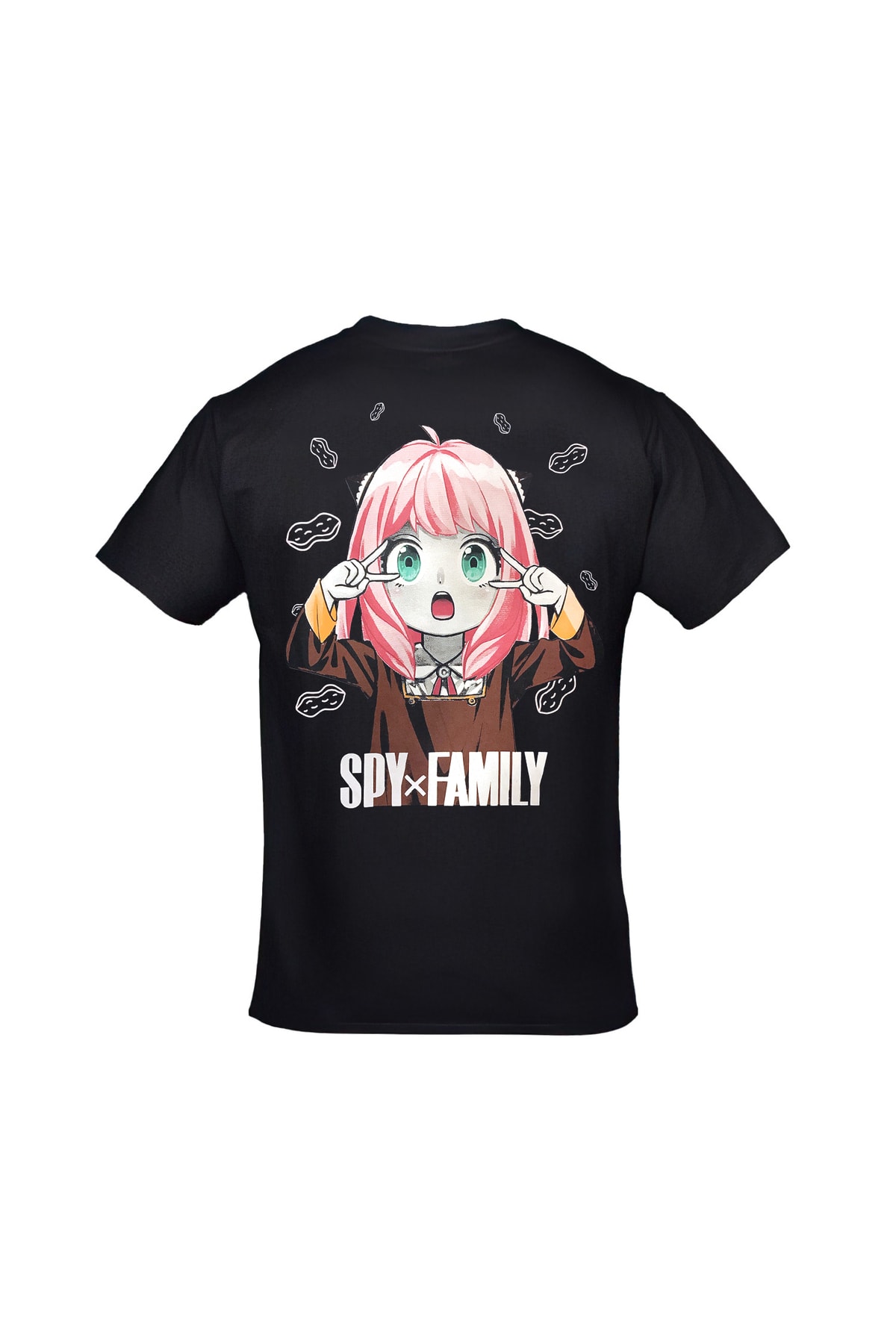Spy X Family Anya Forger Ön Arka Baskılı Unisex Siyah Tshirt