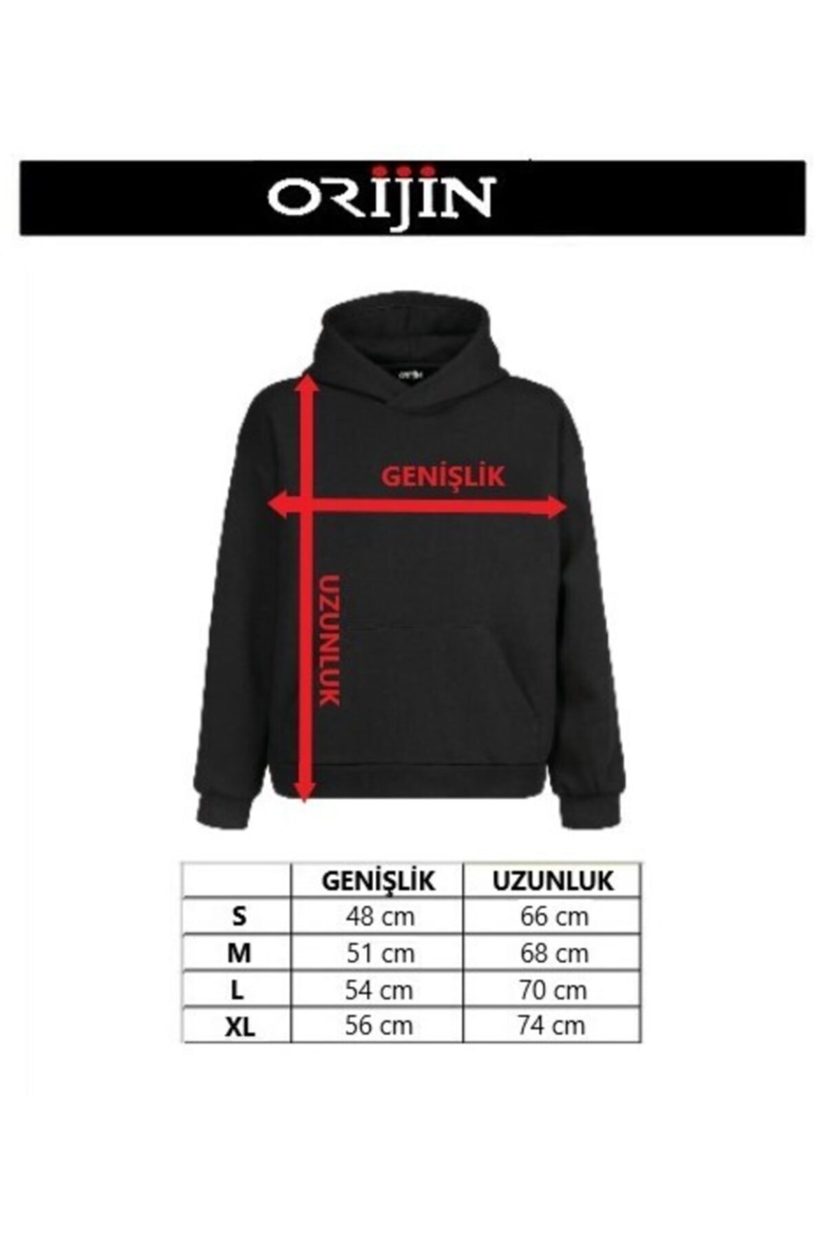 Unisex Ön Arka Baskılı Kapüşonlu Sweatshirt