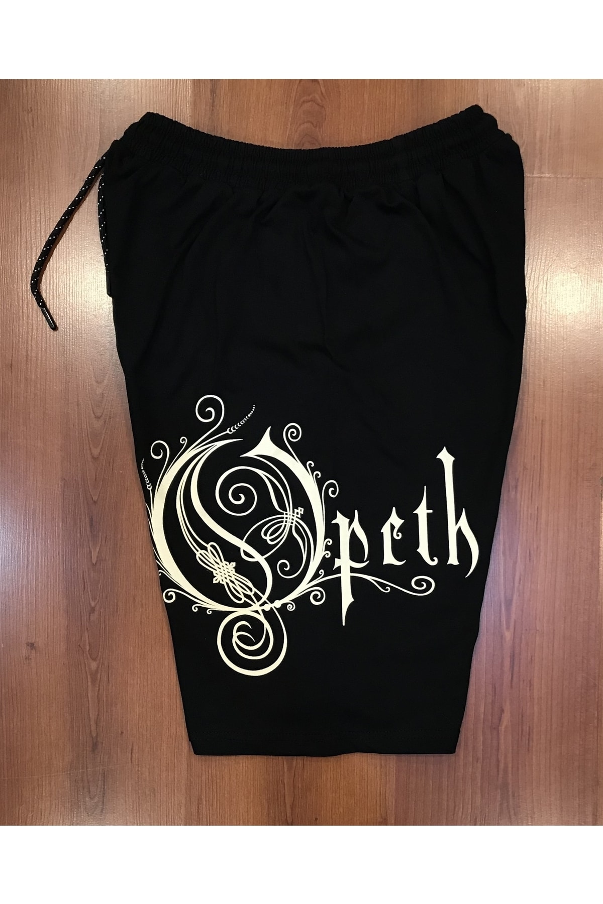 Opeth Logo Baskılı Siyah Şort