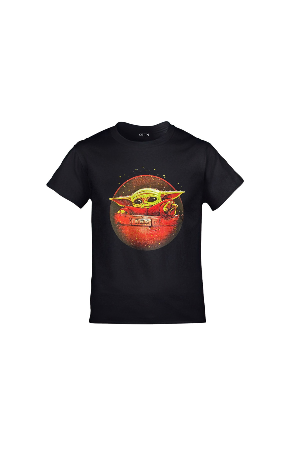 Baby On Board Yoda Baby Yoda Baskılı Unisex Siyah Tshirt