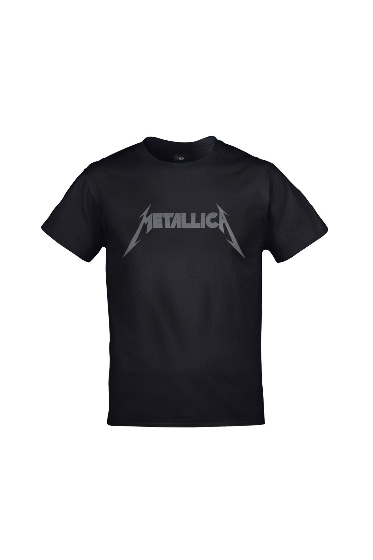 Metallica Yazı Logo Baskılı Unisex Siyah Tshirt