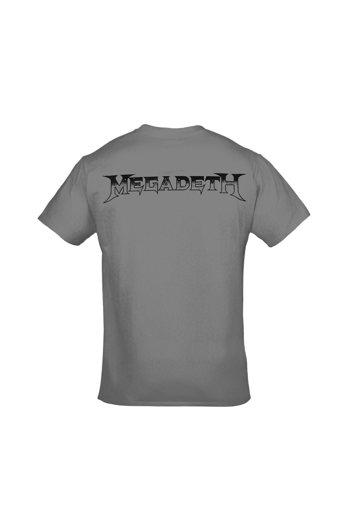 Megadeth Rust in Peace Ön Arka Baskılı Unisex Gri Tshirt