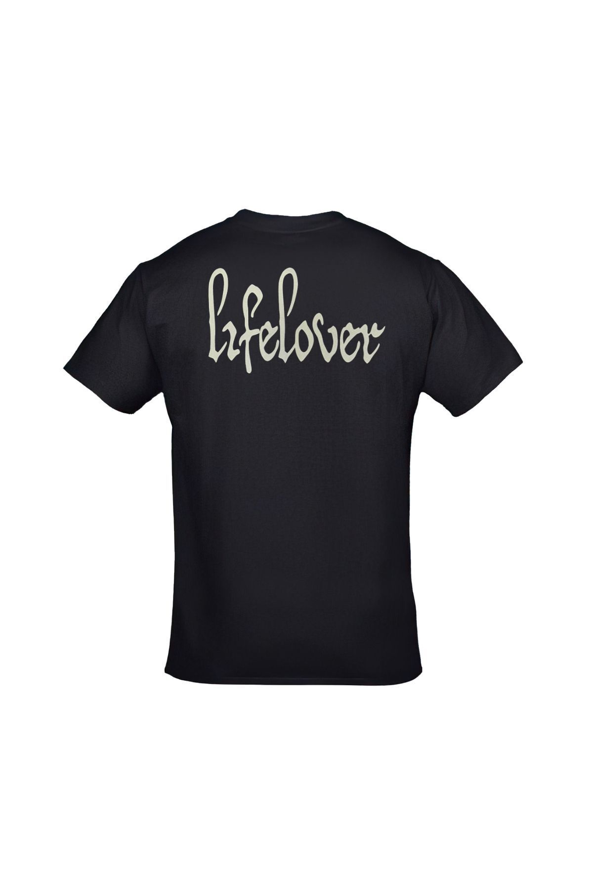 Lifelover Pulver Ön Arka Baskılı Unisex Siyah Tshirt
