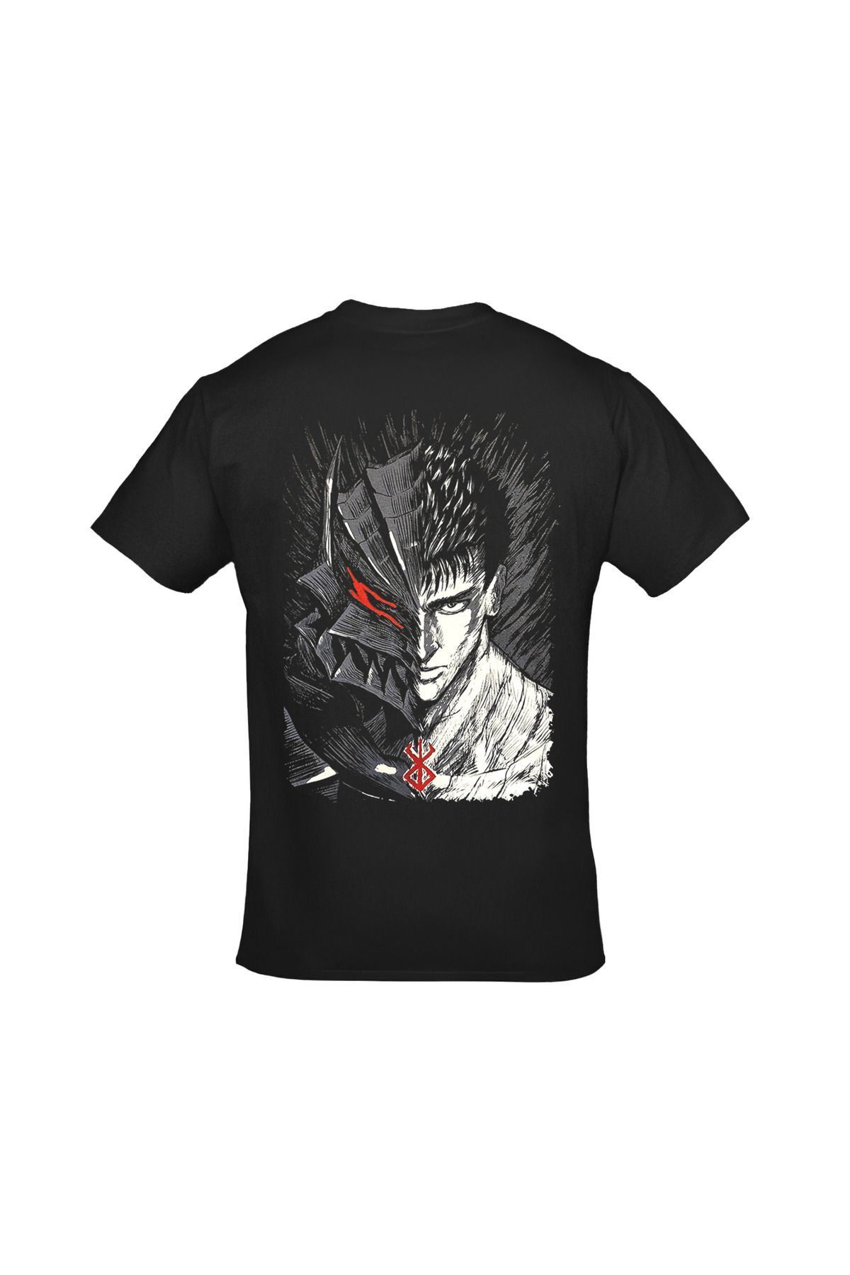 Berserk Guts Ön Arka Baskılı Unisex Siyah Tshirt
