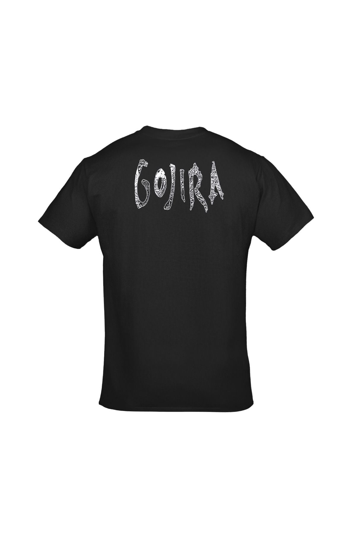 Gojira Wood Block Whales Ön Arka Baskılı Unisex Siyah Tshirt