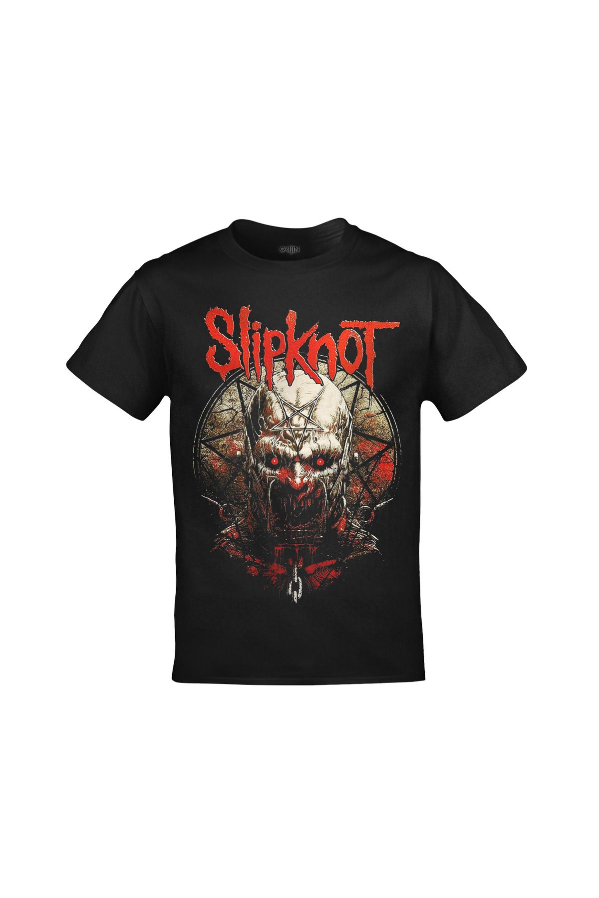 Slipknot Skull Ön Arka Baskılı Unisex Siyah Tshirt