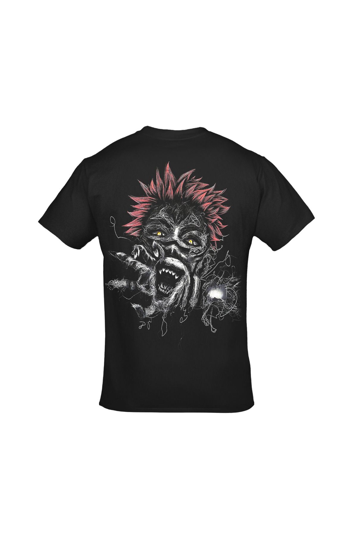 Jujutsu Kaisen Ryomen Sukuna Ön Arka Baskılı Unisex Siyah Tshirt