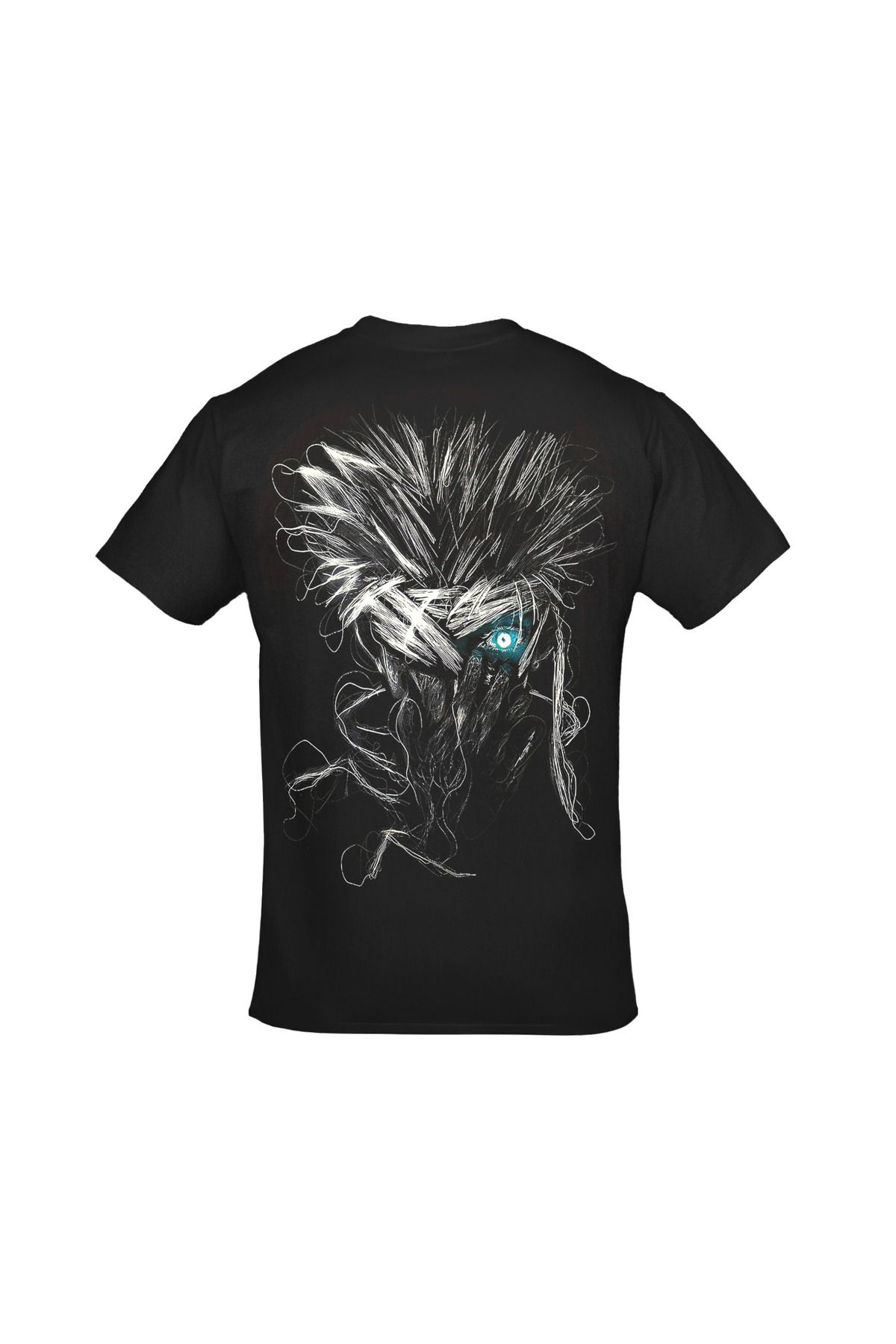 Jujutsu Kaisen Satoru Gojo Blue Eye Ön Arka Baskılı Unisex Siyah Tshirt