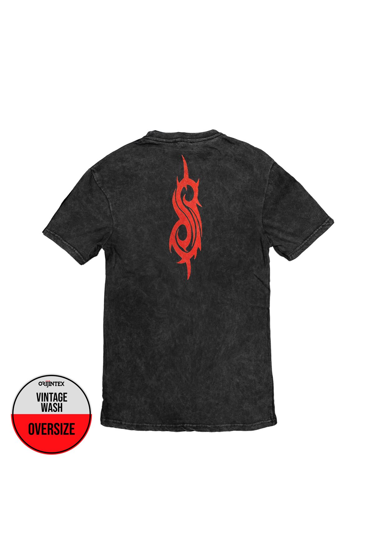 Slipknot Skull Ön Arka Baskılı Yıkamalı Oversize Vintage Tshirt