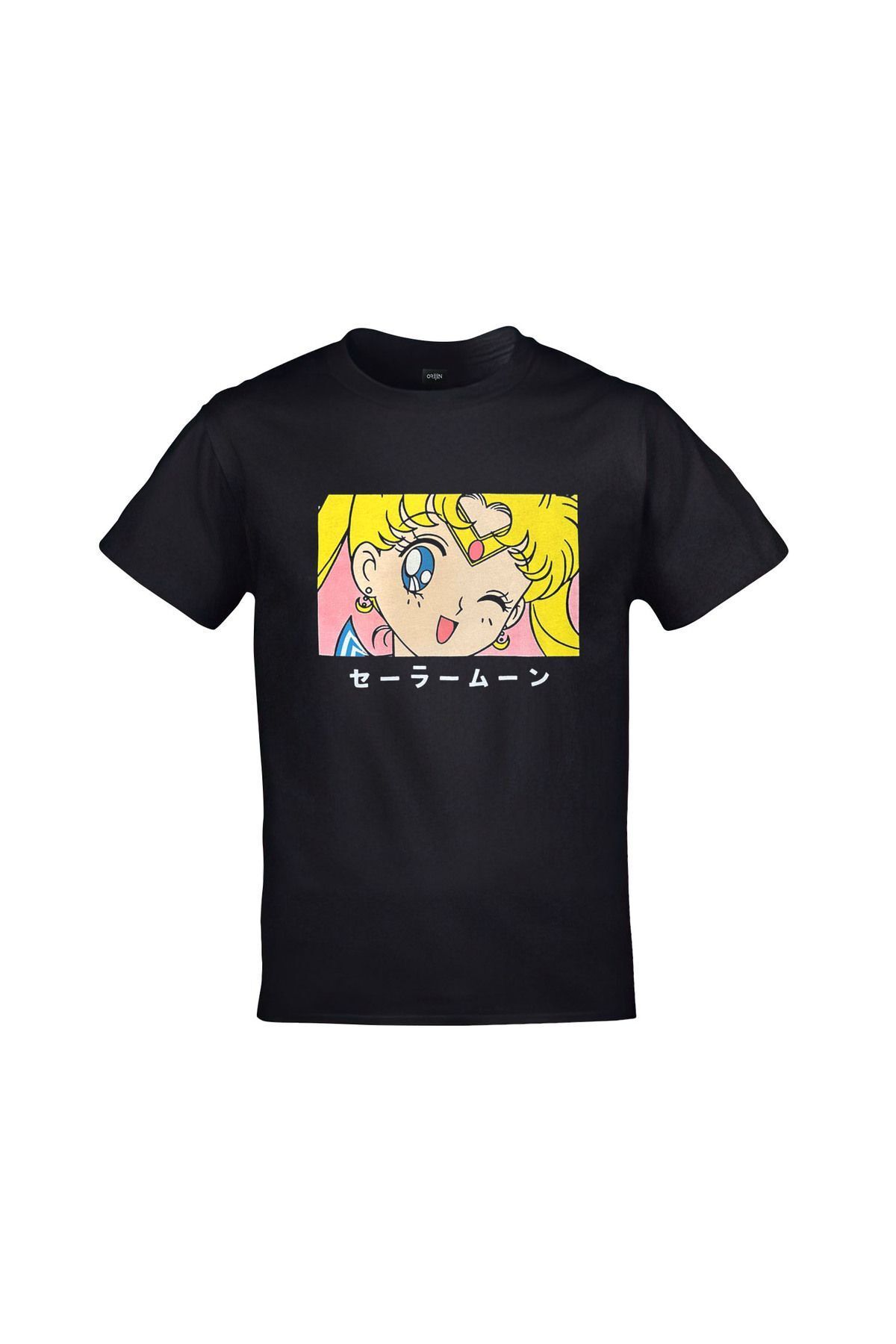Sailor Moon Blink Anime Baskılı Unisex Siyah Tshirt