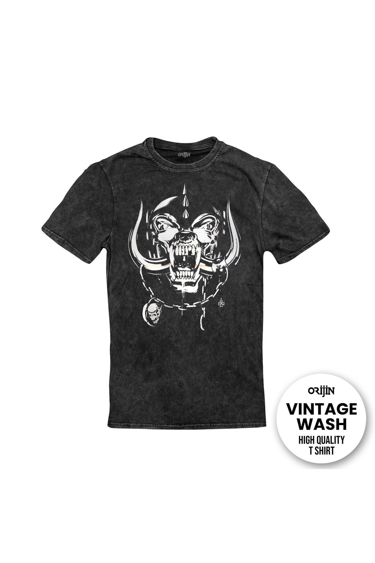 Motörhead England Ön Arka Baskılı Unisex Yıkamalı Vintage Tshirt