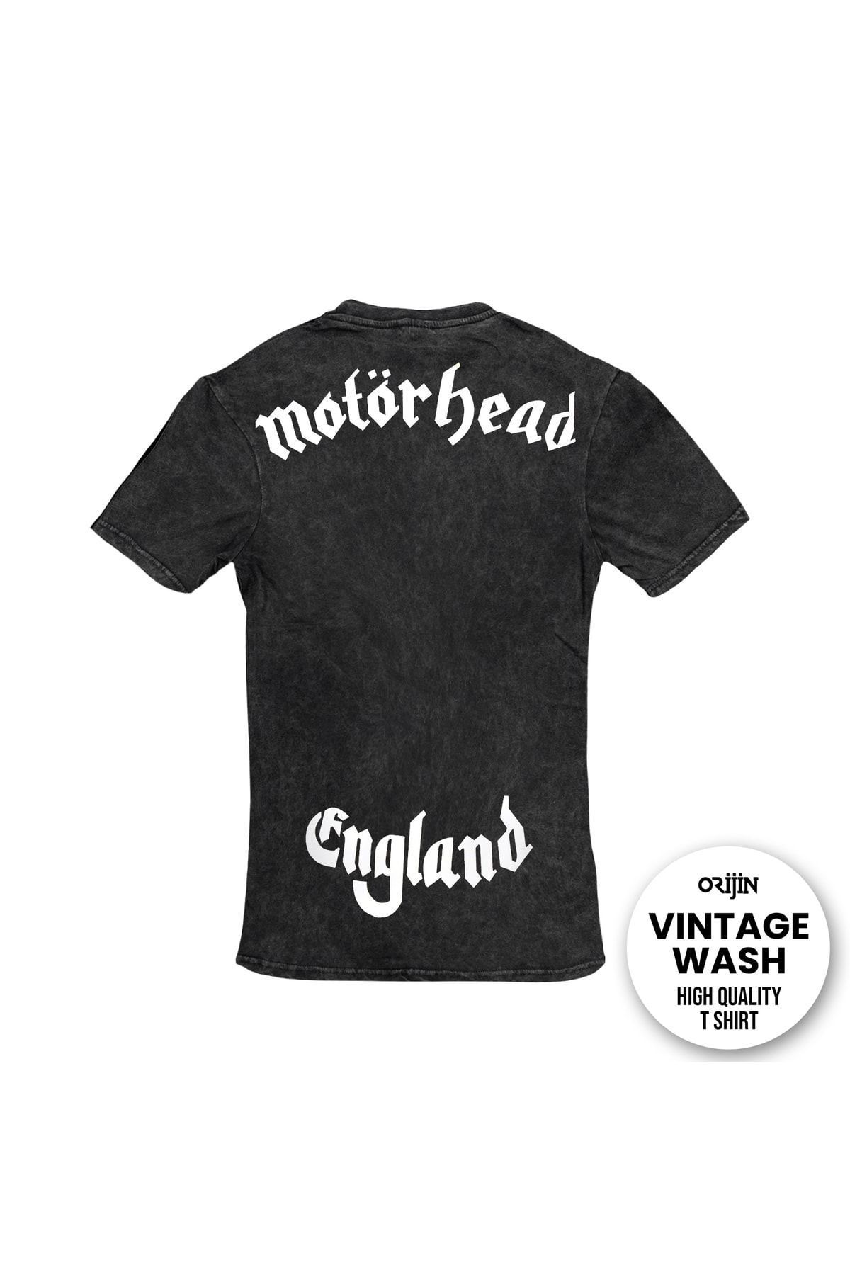 Motörhead England Ön Arka Baskılı Unisex Yıkamalı Vintage Tshirt