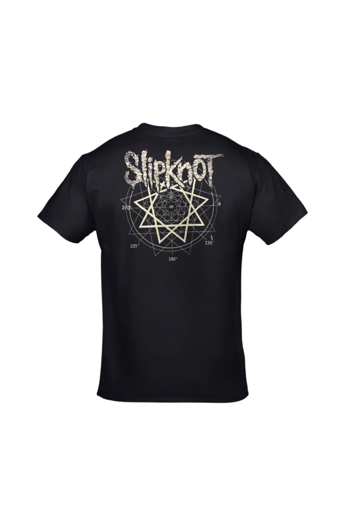 Unisex Siyah Slipknot Baskılı Tshirt