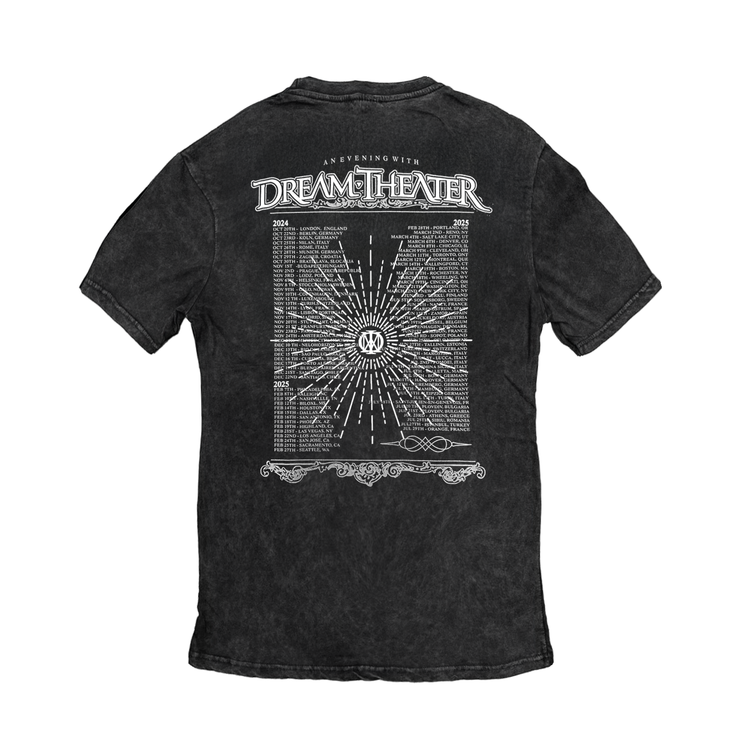 Dream Theater 40th Anniversary Concert Tour 2025 Yıkamalı Oversize Vintage Tshirt