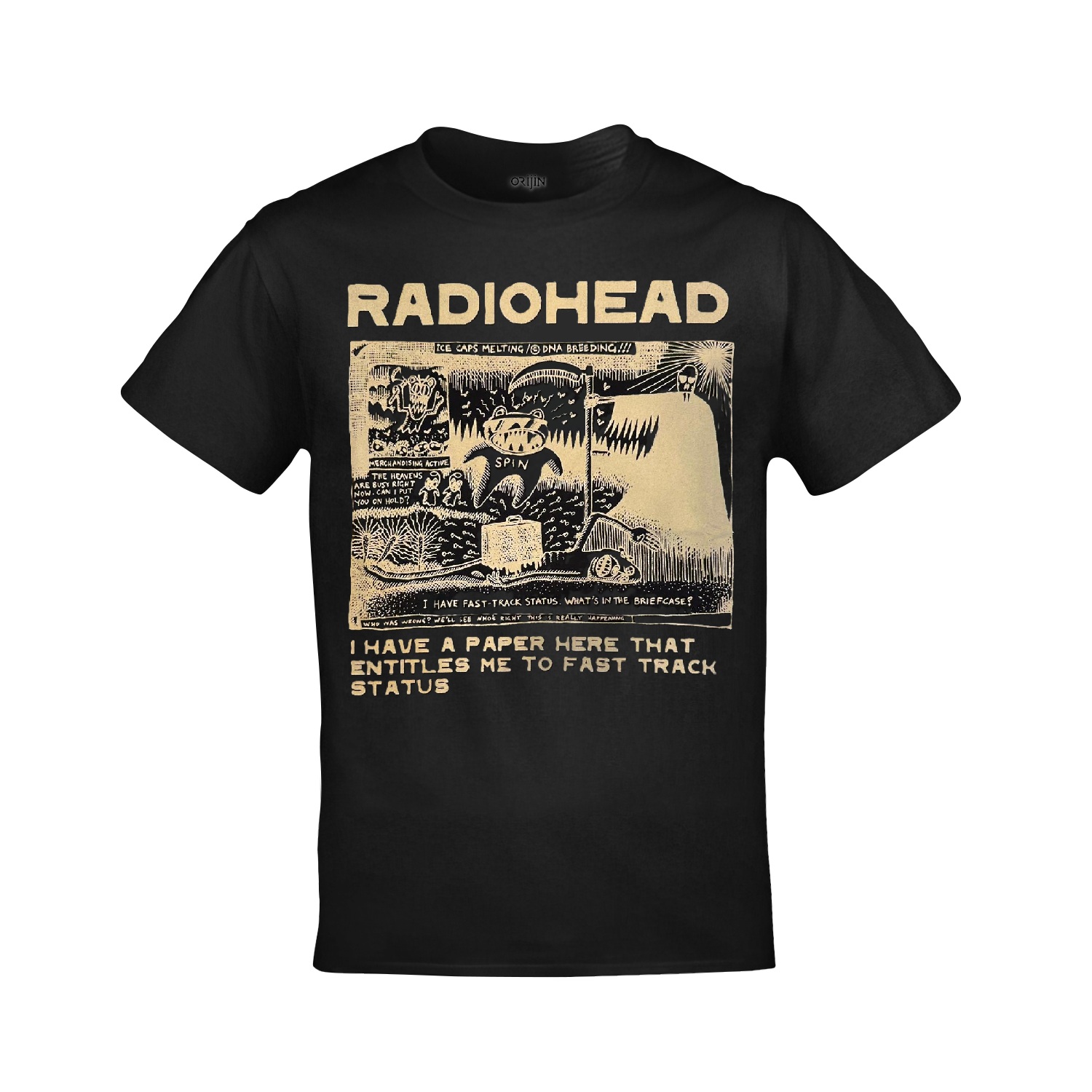 Radiohead Dna Breeding Baskılı Unisex Siyah Tshirt