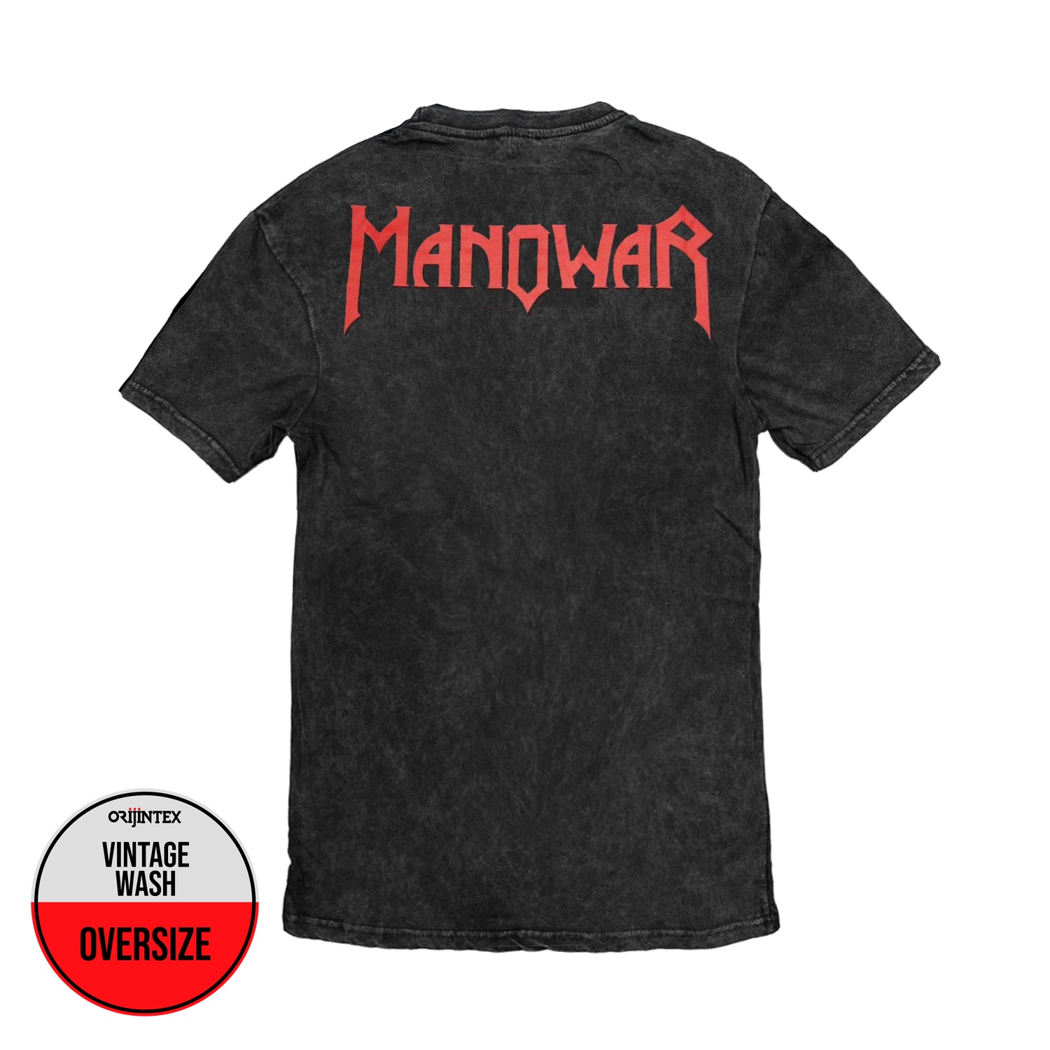 Manowar Kings of Metal Ön Arka Baskılı Yıkamalı Oversize Vintage Tshirt