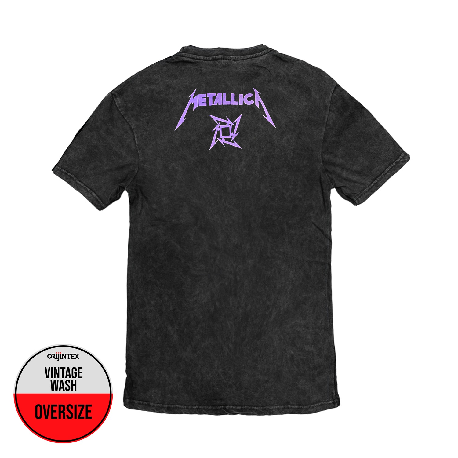 Metallica Skull Ön Arka Baskılı Yıkamalı Oversize Vintage Tshirt