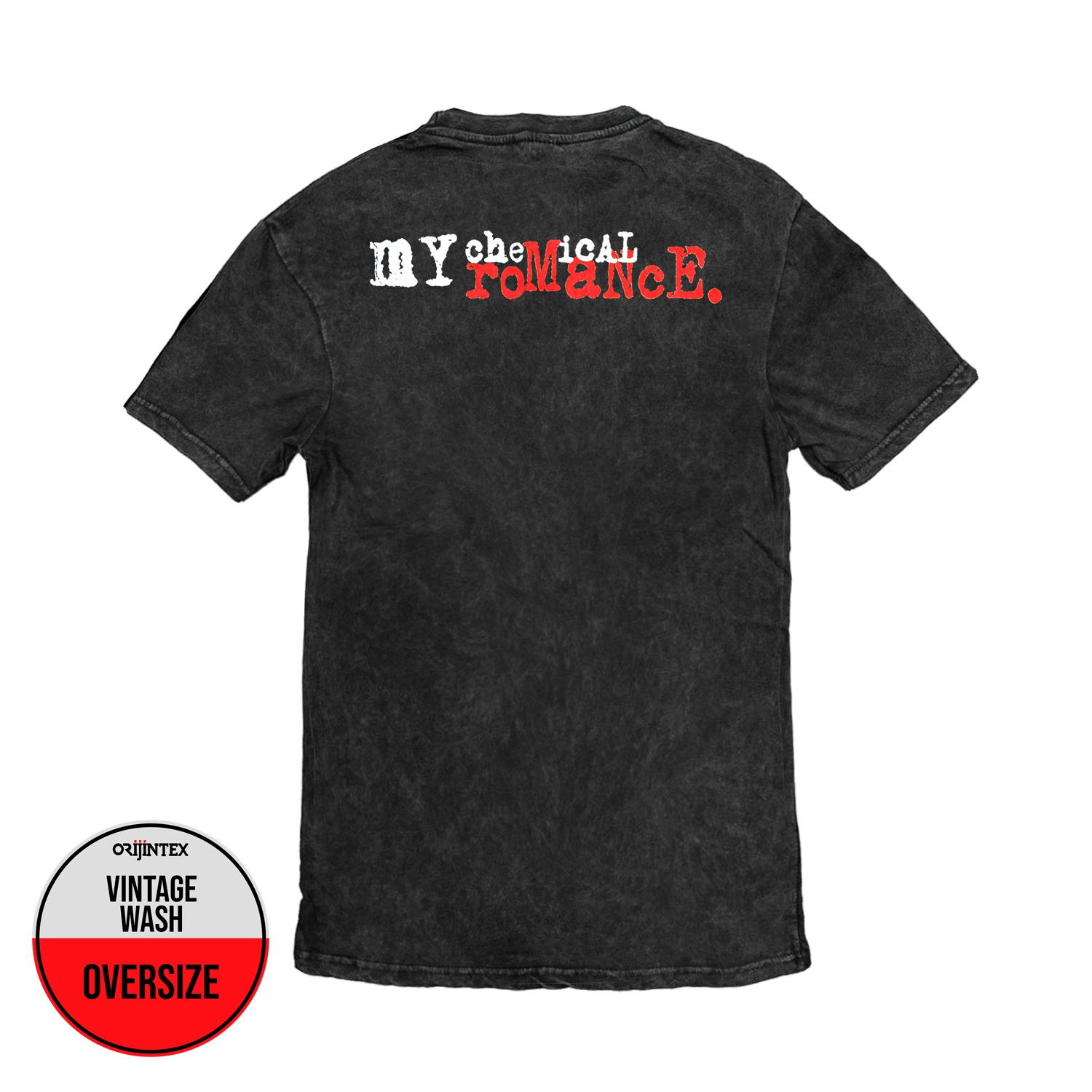 My Chemical Romance Guns and Angel Ön Arka Baskılı Yıkamalı Oversize Vintage Tshirt