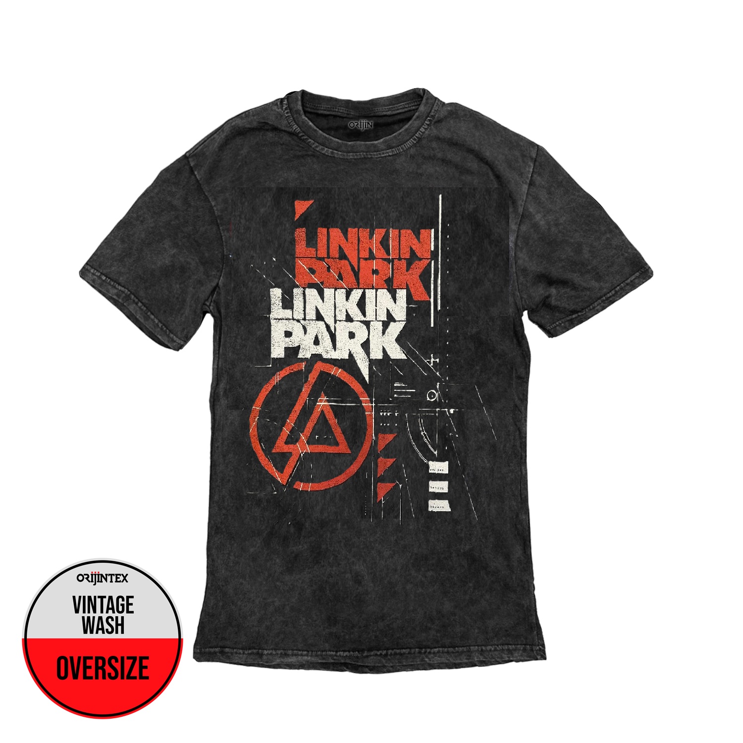 Linkin Park Ön Arka Baskılı Yıkamalı Oversize Vintage Tshirt
