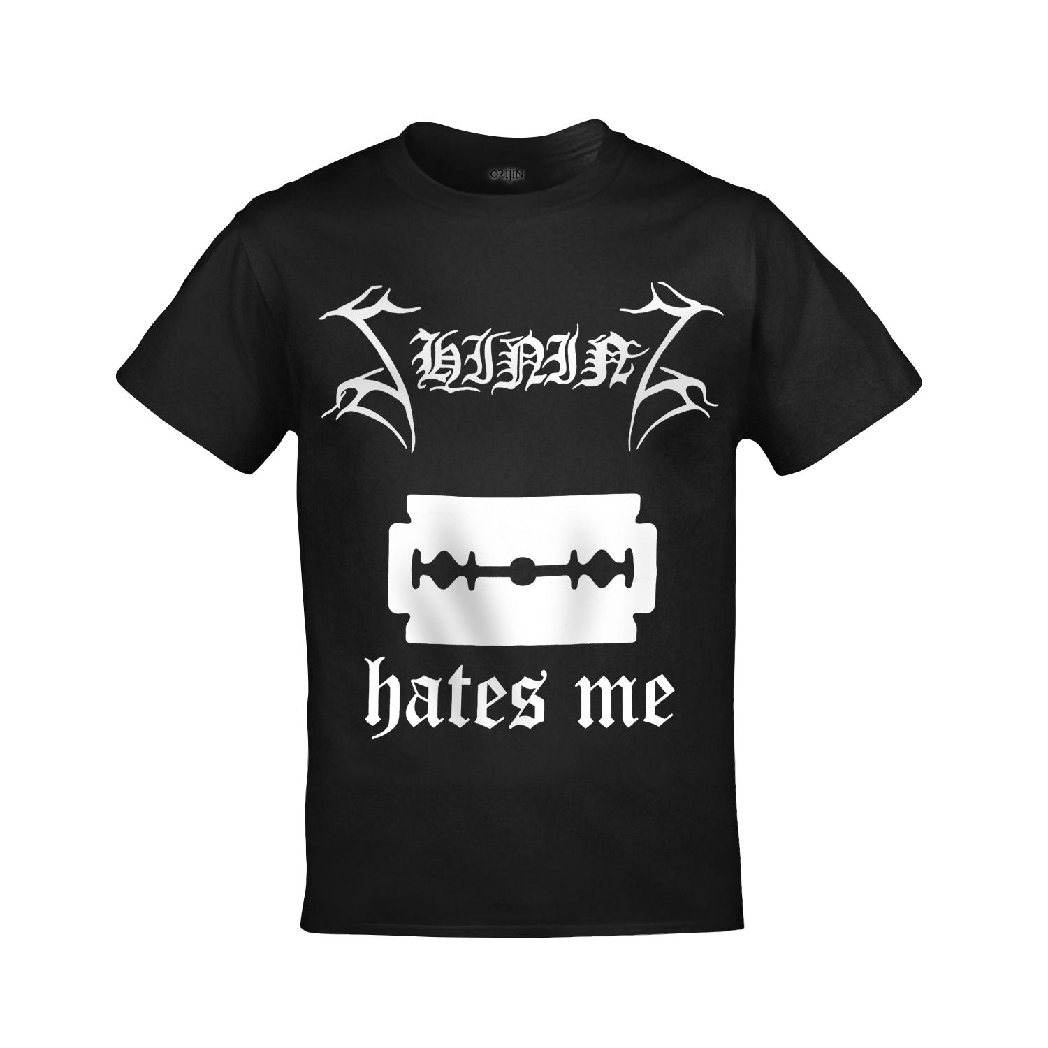 Shining Hates Me Ön Arka Baskılı Unisex Siyah Tshirt